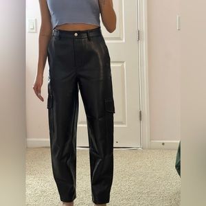 Aritzia faux leather cargo